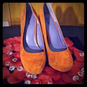 Orange high heels